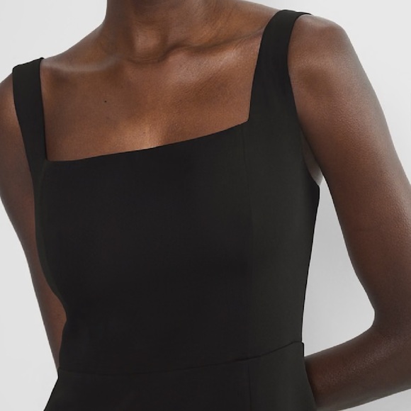 Aritzia Babaton 90s Slit Midi Black Dress Sz 4 - Picture 3 of 15